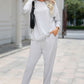 You + Me Round Neck Top and Drawstring Pants Lounge Set