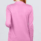 ACTIVE BASIC Along The Way Ribbed Trim Open Front Cardigan with Pockets