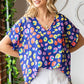 First Love Wild Rainbows V-Neck Printed Short Sleeve Blouse
