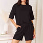 Basic Bae Happiness Is Brewed Soft Rayon Half Sleeve Top and Shorts Set