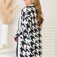 Woven Right Never Fades Houndstooth Open Front Longline Cardigan