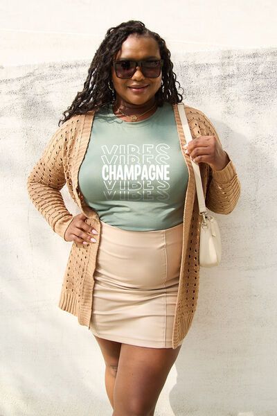 Simply Love CHAMPAGNE VIBES Short Sleeve Graphic T-Shirt