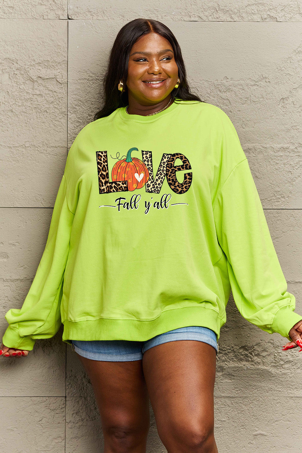 Simply Love LOVE FALL Y'ALL Graphic Sweatshirt