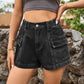 Turn Up The Music High-Waist Denim Shorts with Pockets