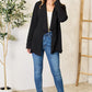 Heimish Louder Than Words Open Front Long Sleeve Blazer in Black