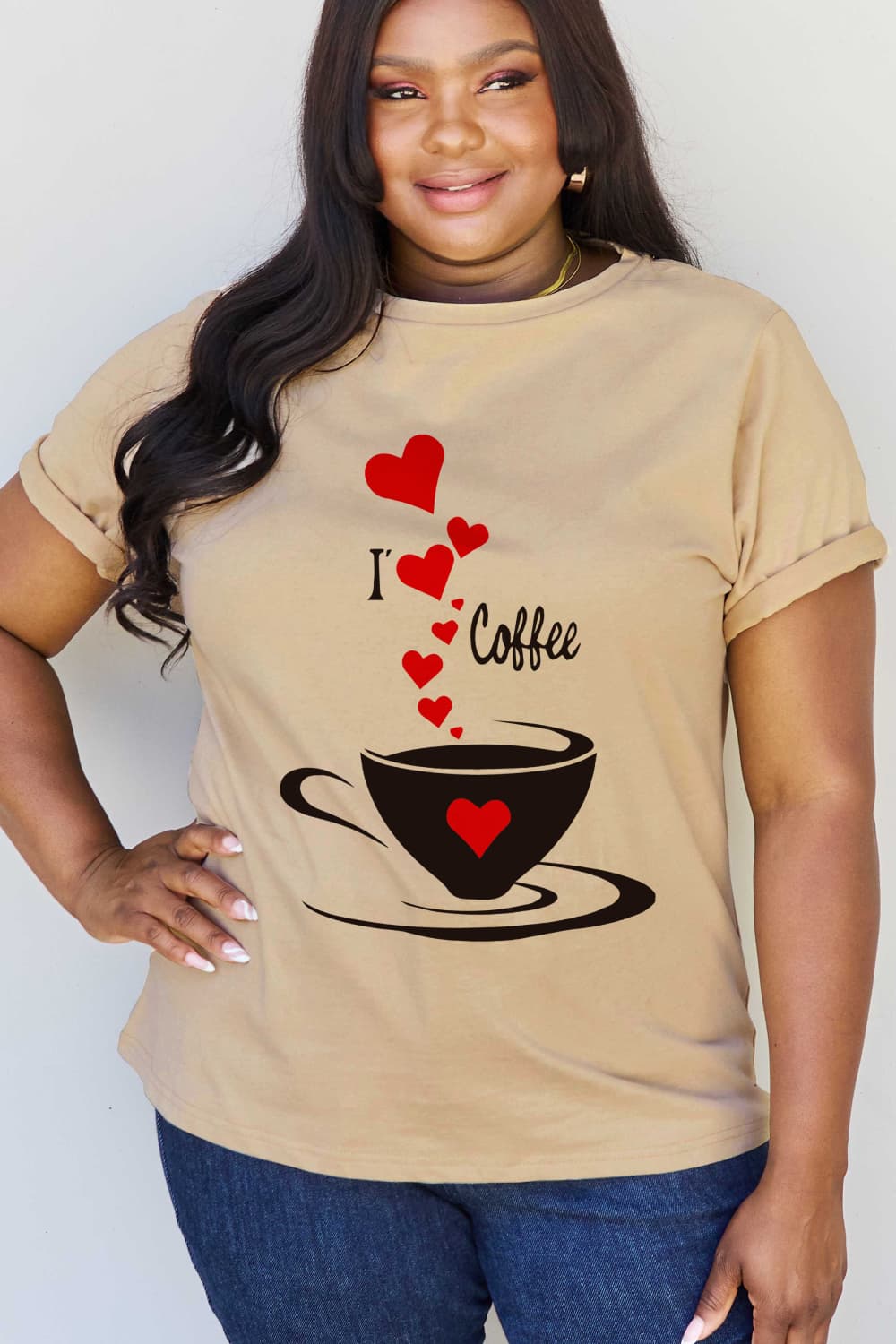 Simply Love I LOVE COFFEE Graphic Cotton Tee