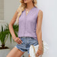 Mellow and Cute Spliced Lace V-Neck Tank