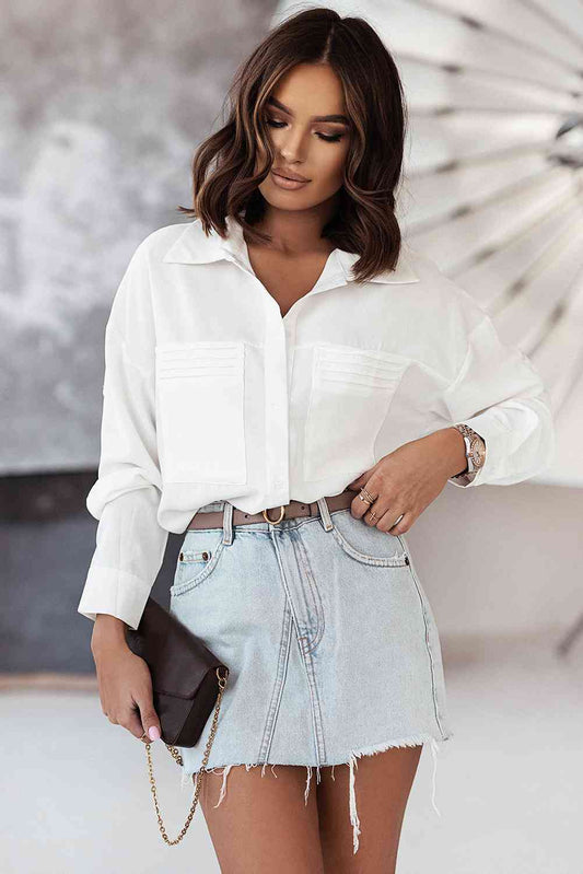 Roll With It Button-Up Roll-Tab Sleeve Shirt