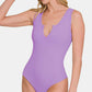 Zenana Confidence Is Silent Microfiber Notched Sleeveless Bodysuit
