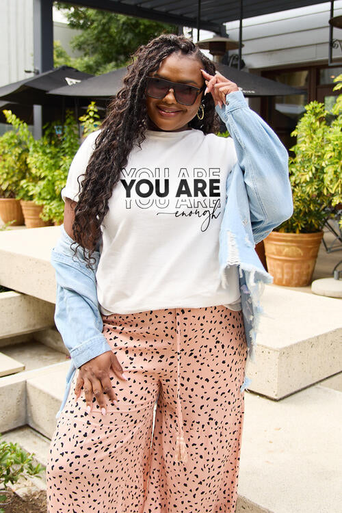 Simply Love YOU ARE ENOUGH Short Sleeve Graphic T-Shirt