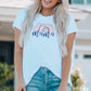 Mama's Over The Rainbow Round Neck Women's Graphic Tee Shirt