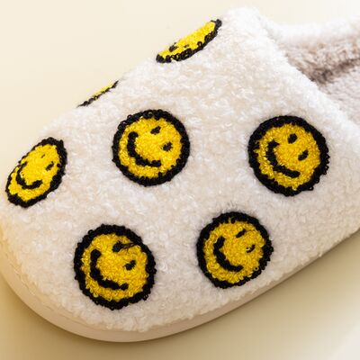 Melody A Perfect Day Smiley Face Cozy Slippers in Yellow Smile Mix