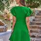 The Greener Side of Life Flutter Sleeve V-Neck Dress