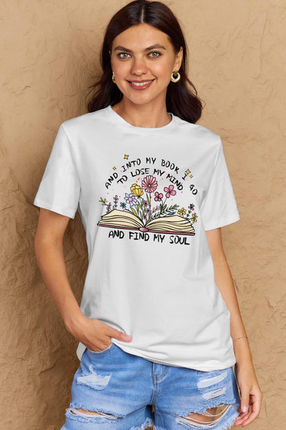 Simply Love Books, Flowers, Soul Graphic Cotton Tee