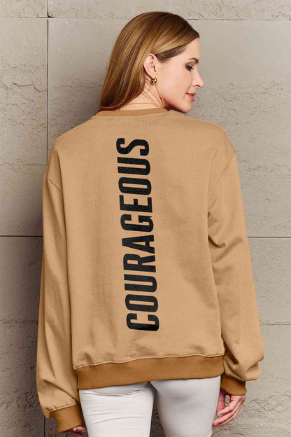 Simply Love COURAGEOUS Long Sleeve Graphic Sweatshirt