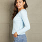 Double Take Dreaming In Pastel Mineral Wash Exposed Seam Long Sleeve Top