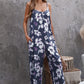 Vacation Mode On Botanical Print Spaghetti Strap Cropped Jumpsuit