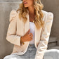 Double Take Leading The Day Puff Sleeve Shawl Collar Blazer