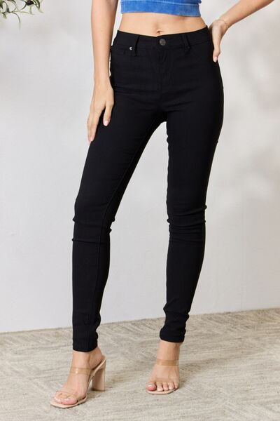 YMI Jeanswear Alayna Hyperstretch Mid-Rise Skinny Jeans in Black