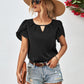 Meet Me Under The Shade Cutout Round Neck Petal Sleeve Blouse
