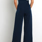 Office Chic Tie Front Wide Paperbag Waist Leg Pants