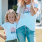 Mama's Mini Rainbow Round Neck Girls Graphic Tee Shirt