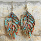 Turning A New Leaf Shape Wooden Dangle Earrings