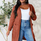 Basic Bae Falling For Memories Ribbed Open Front Long Sleeve Cardigan