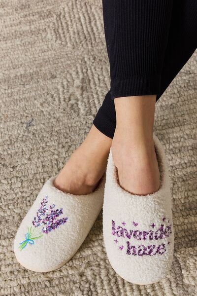 Melody Lavender Haze Sequin Pattern Cozy Slippers