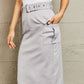 HYFVE Professional Poise Buckled Midi Skirt in Light Gray