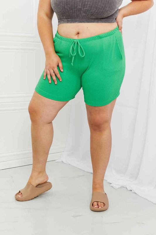 Blumin Apparel Too Good Ribbed Shorts in Green