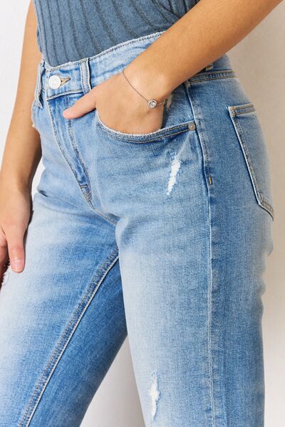 Kancan Maeve High Rise Distressed Slim Straight Jeans