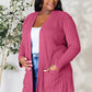 Basic Bae All Day Everyday Ribbed Open Front Cardigan with Pockets