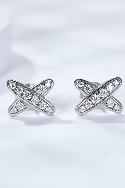 Lend Me Some Sugar 925 Sterling Silver X-Shape Moissanite Earrings