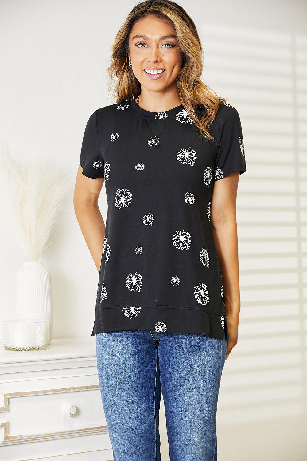Double Take Trusting The Process Dandelion Print T-Shirt