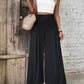 Working Late Tonight Ruched Detail High Waist Wide Leg Pants