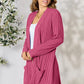 Basic Bae All Day Everyday Ribbed Open Front Cardigan with Pockets