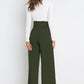 Office Chic Tie Front Wide Paperbag Waist Leg Pants