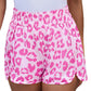 Wild in Pink Leopard Elastic Waist Shorts