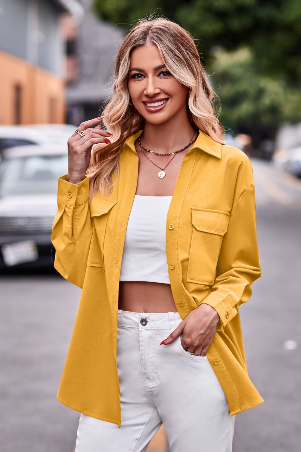 Just Can't Wait Dropped Shoulder Longline Shirt with Pockets