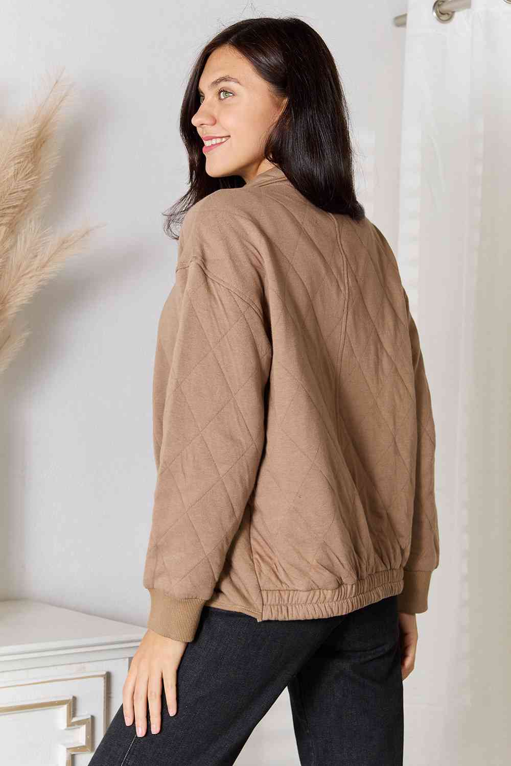 Heimish Chill Mode Zip-Up Jacket with Pockets in Mocha