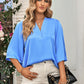 It's An Office Party Three-Quarter Flare Sleeve V-Neck Blouse