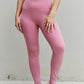 Zenana Fit For You High Waist Active Leggings in Light Rose