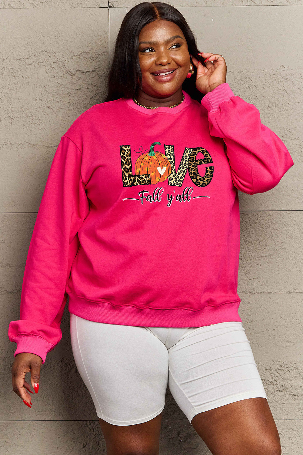 Simply Love LOVE FALL Y'ALL Graphic Sweatshirt