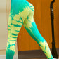 Unstoppable Spirit Tie-Dye High Waist Sports Leggings in Green
