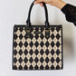 David Jones Makin' Statements Argyle Pattern PU Leather Handbag