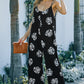 Vacation Mode On Botanical Print Spaghetti Strap Cropped Jumpsuit