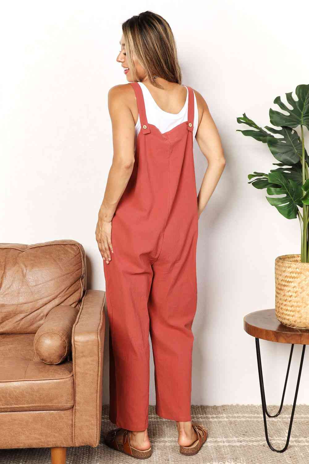 Double Take I'm On Relax Time Wide Leg Overalls with Front Pockets