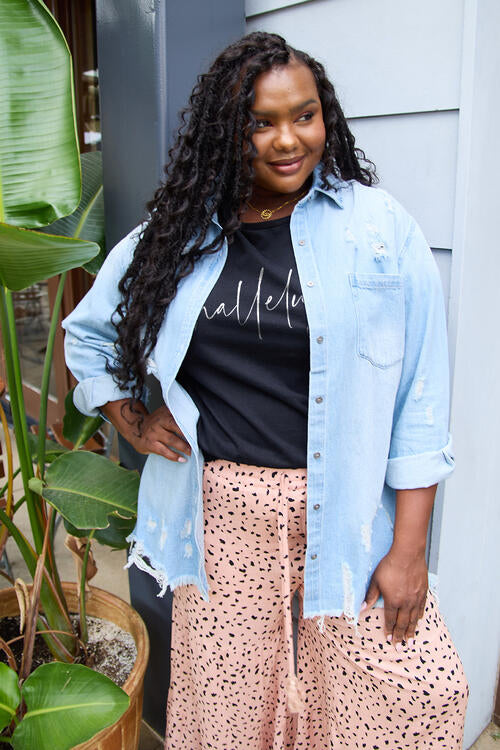 Simply Love Hallelujah Graphic Short Sleeve T-Shirt