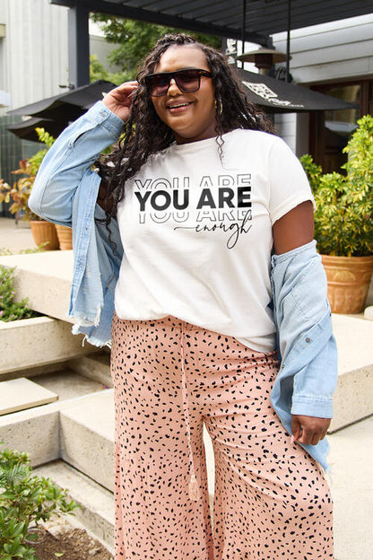 Simply Love YOU ARE ENOUGH Short Sleeve Graphic T-Shirt